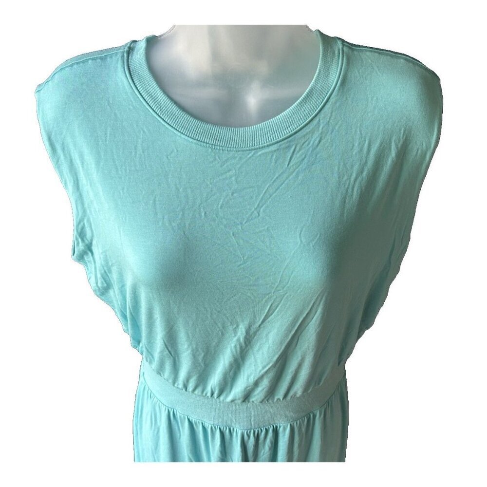 Athleta Santorini Maxi Dress Women's Size Small Gulf Green Lightweight Stretch - Picture 5 of 8